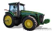 John Deere 8295R tractor trim level specs horsepower, sizes, gas mileage, interioir features, equipments and prices