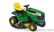 John Deere D125 tractor trim level specs horsepower, sizes, gas mileage, interioir features, equipments and prices