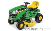 John Deere E110 tractor trim level specs horsepower, sizes, gas mileage, interioir features, equipments and prices