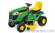 John Deere E120 tractor trim level specs horsepower, sizes, gas mileage, interioir features, equipments and prices