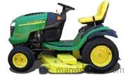 John Deere G110 tractor trim level specs horsepower, sizes, gas mileage, interioir features, equipments and prices