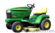 John Deere LT166 tractor trim level specs horsepower, sizes, gas mileage, interioir features, equipments and prices