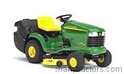 John Deere LTR180 tractor trim level specs horsepower, sizes, gas mileage, interioir features, equipments and prices