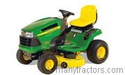 John Deere X120 tractor trim level specs horsepower, sizes, gas mileage, interioir features, equipments and prices