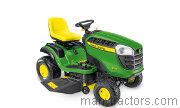 John Deere X126 tractor trim level specs horsepower, sizes, gas mileage, interioir features, equipments and prices