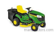 John Deere X146R tractor trim level specs horsepower, sizes, gas mileage, interioir features, equipments and prices