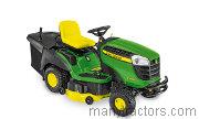 John Deere X166R tractor trim level specs horsepower, sizes, gas mileage, interioir features, equipments and prices