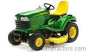 John Deere X475 tractor trim level specs horsepower, sizes, gas mileage, interioir features, equipments and prices