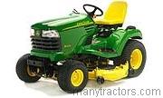 John Deere X485 tractor trim level specs horsepower, sizes, gas mileage, interioir features, equipments and prices