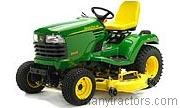 John Deere X595 tractor trim level specs horsepower, sizes, gas mileage, interioir features, equipments and prices