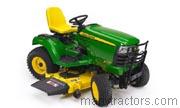 John Deere X729 tractor trim level specs horsepower, sizes, gas mileage, interioir features, equipments and prices