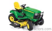 John Deere X749 tractor trim level specs horsepower, sizes, gas mileage, interioir features, equipments and prices